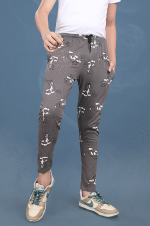 Grey Printed Trackpants